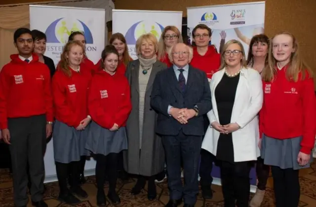 michael d higgins and smiling children