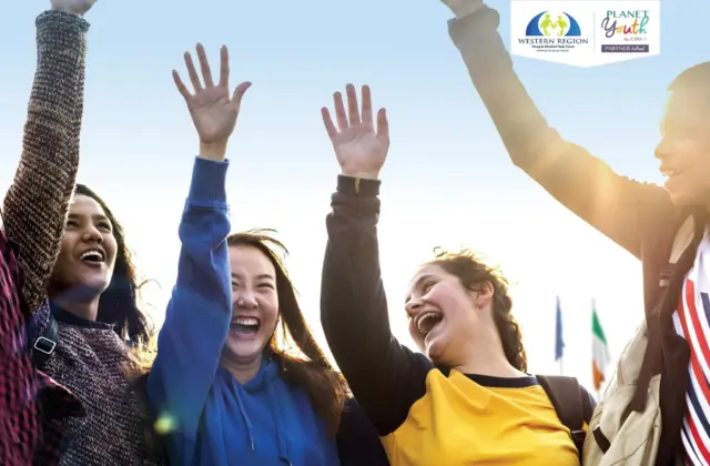 smiling teenagers in group