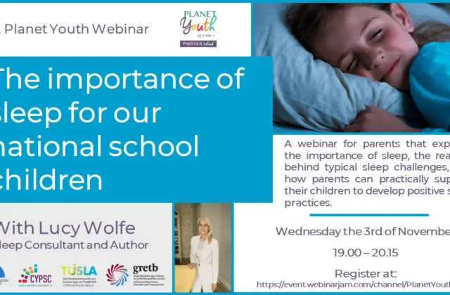 sleep webinar for school children november graphic